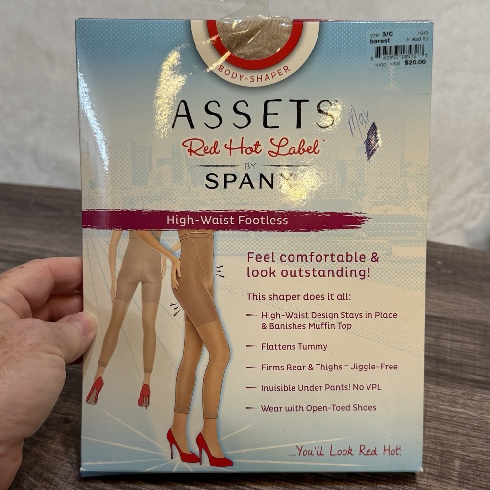 Spanx Assets Red Hot Label High Waist Footless Size 3/C Beige Barest 1843 New